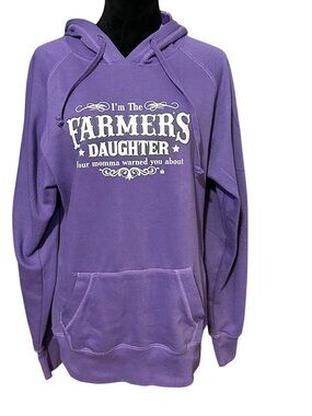 Case IH Womens XL Hoodie Purple I'm The Farmer's‎ Daughter Graphic Sweatshirt